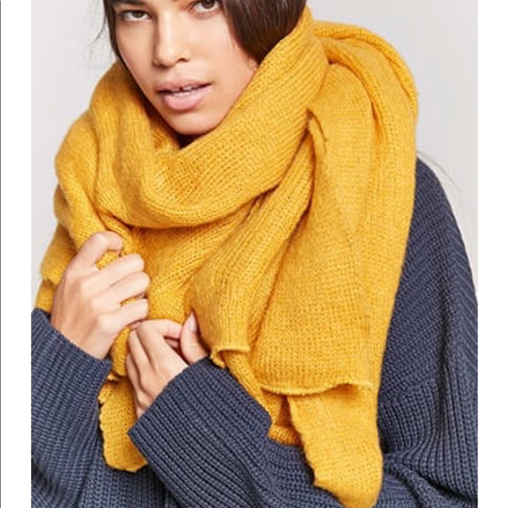 Forever 21 Oversized Mustard Scarf